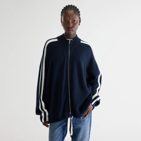 Angik zip-up cardigan (252 / W / NAVY)